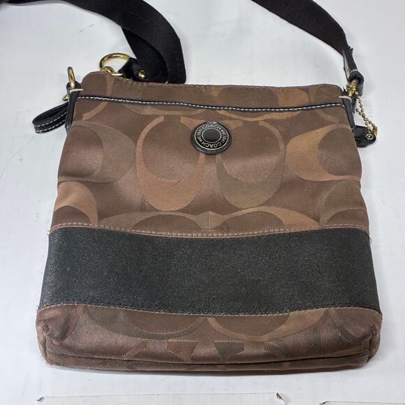 Coach Handbags - Coach Signature Monogram Canvas Crossbody Bag Jacquard C